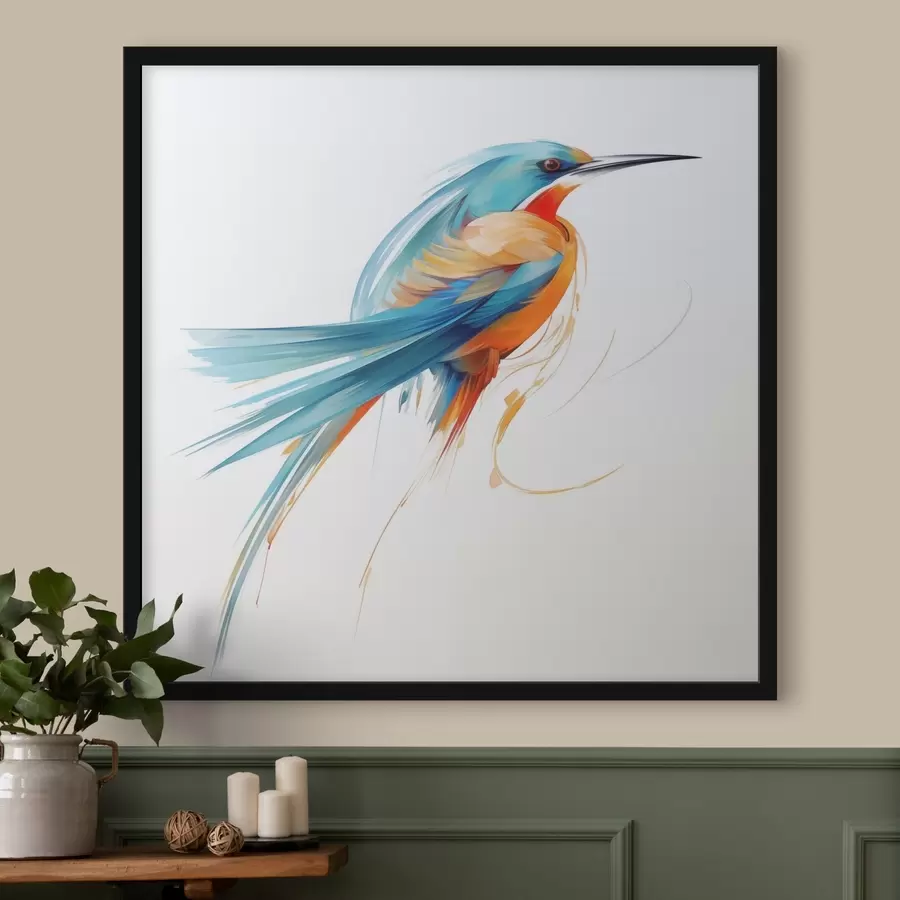 Papier peint Oiseau abstrait, reproduction d'un tableau f50782
