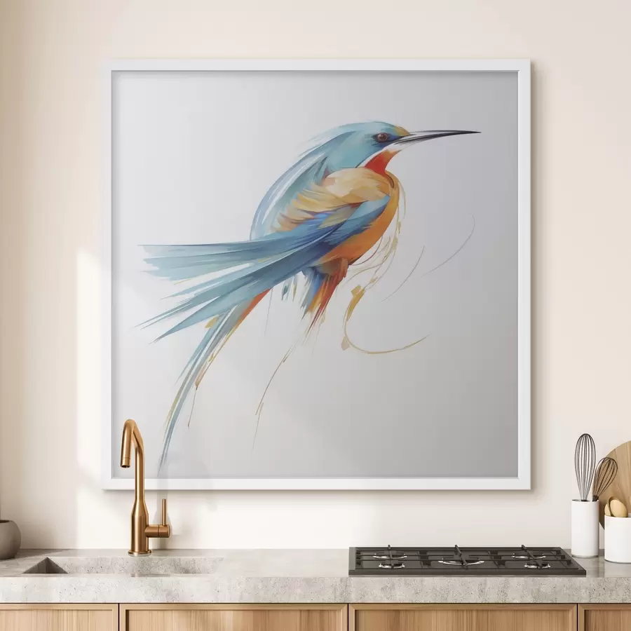 Papier peint Oiseau abstrait, reproduction d'un tableau f50782