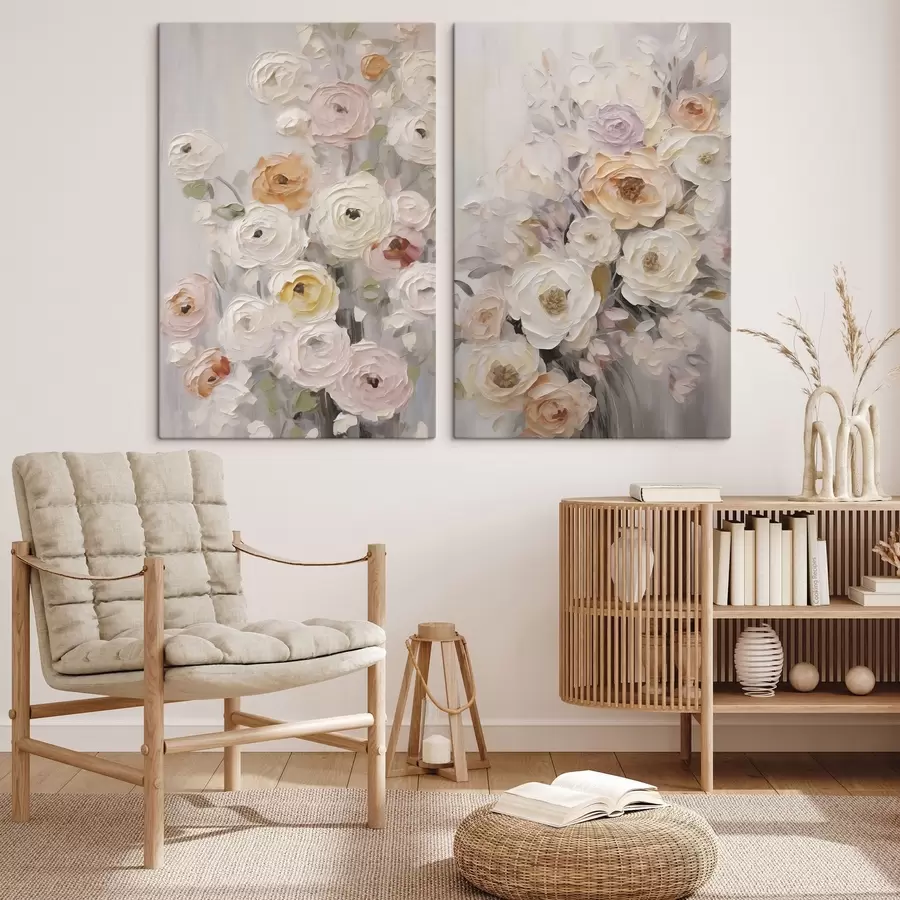 Tableau Fleurs abstraites, reproduction d'un tableau m31004