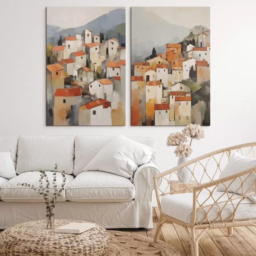 Tableau Maisons abstraites, imitation d’un tableau m31007