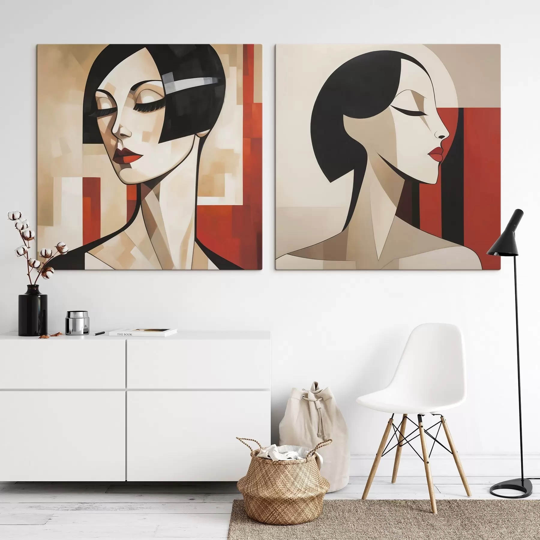 Tableau Portrait féminin abstrait m31011