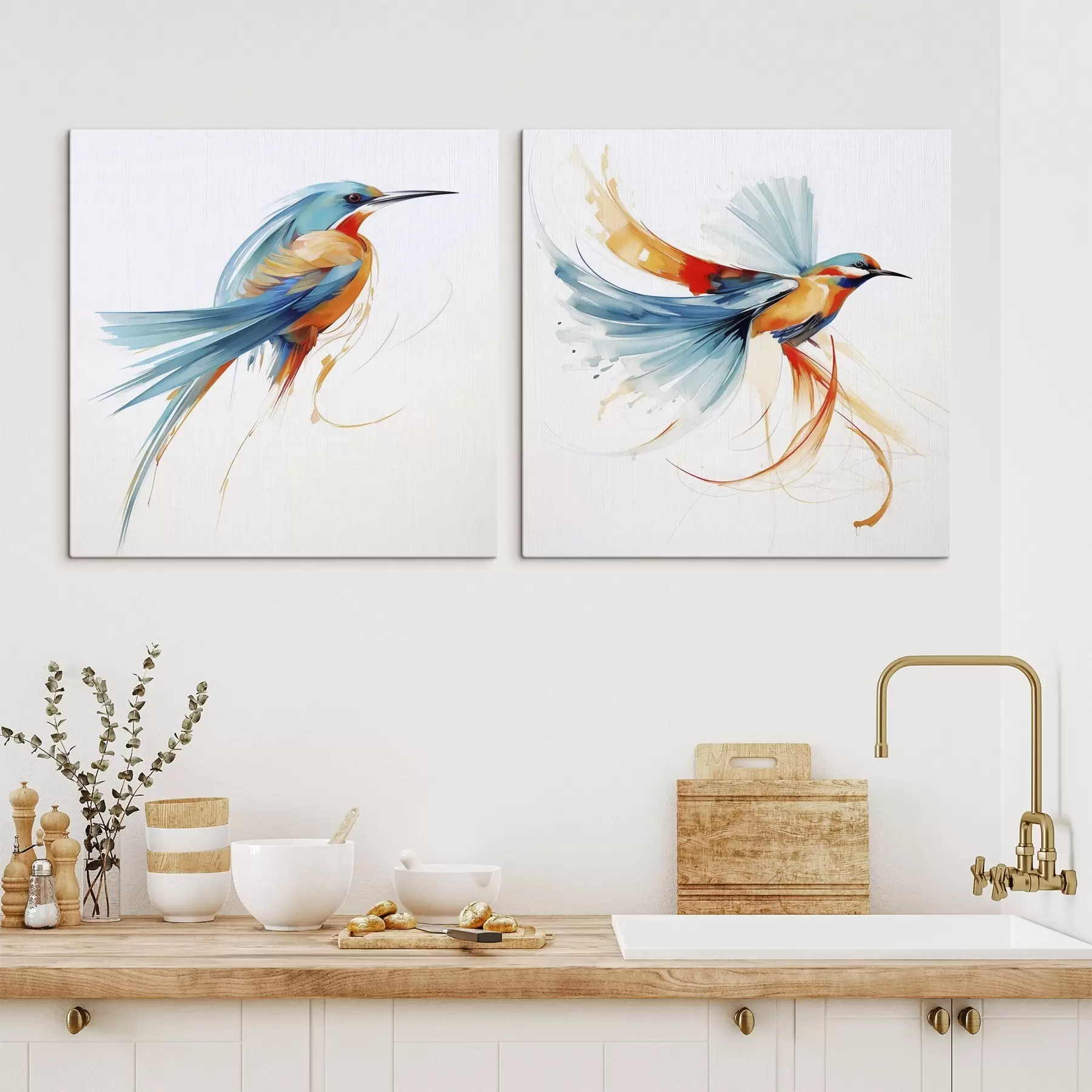 Tableau Oiseau abstrait, reproduction d'un tableau m31012