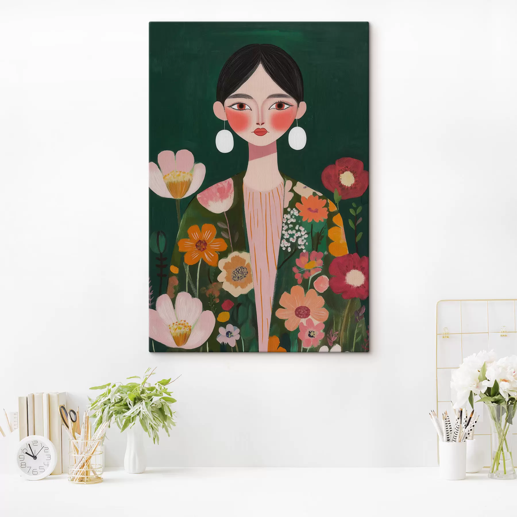 Tableau Sa veste fleurie s50814