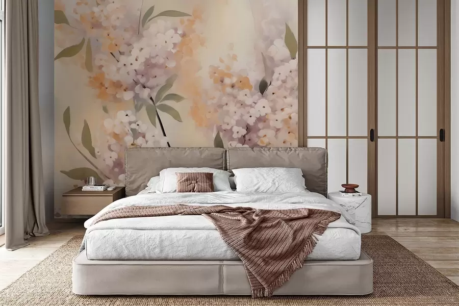 Papier peint Branches abstraites avec des fleurs w05872
