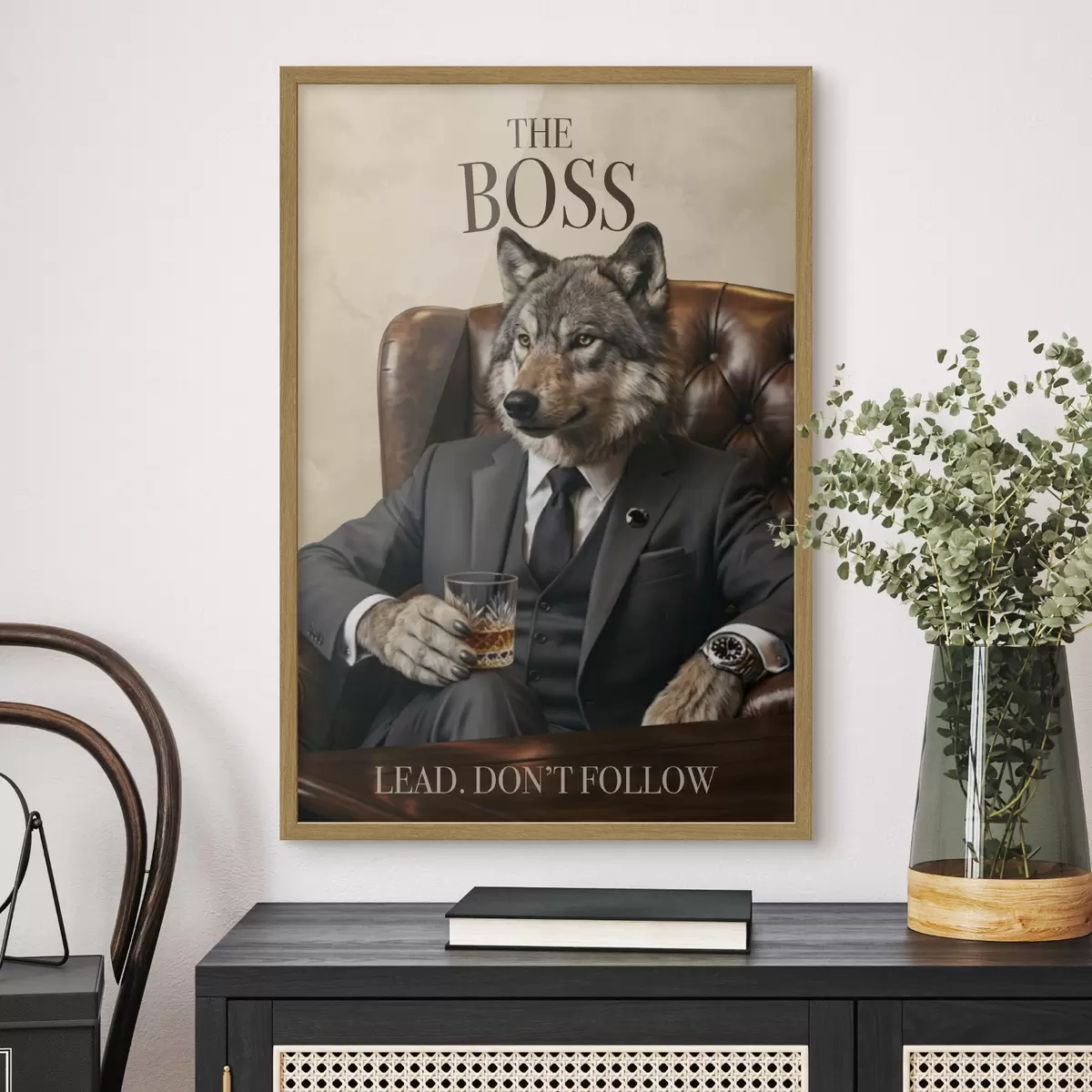 Poster Le loup en costume f50508