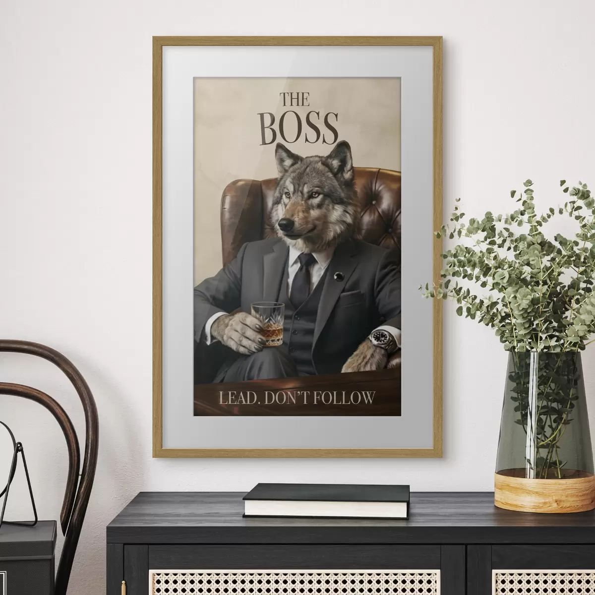 Poster Le loup en costume f50508