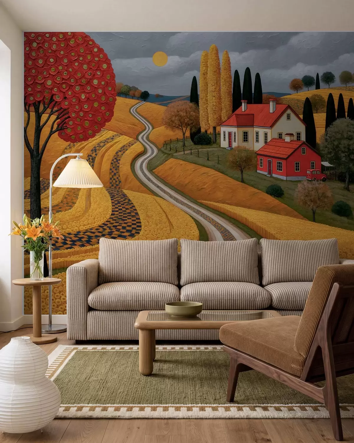 Papier peint Village d’automne w10049