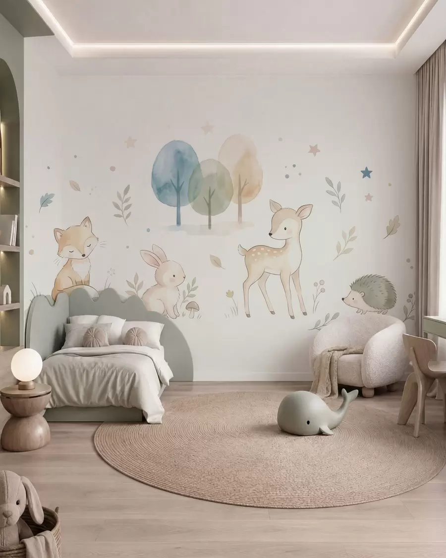 Papier peint Rencontre en forêt w10068