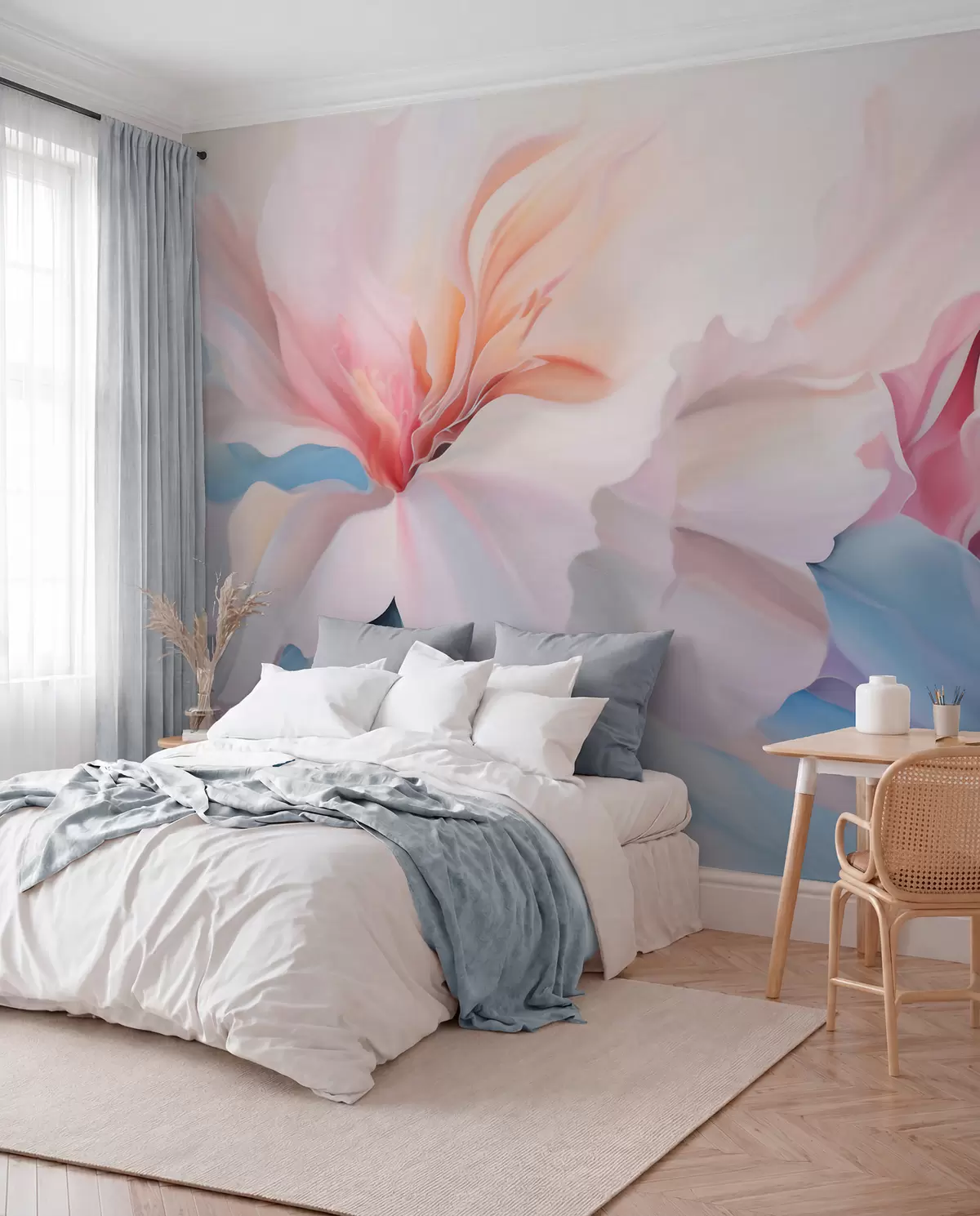 Papier peint Pétales rose poudré w05932