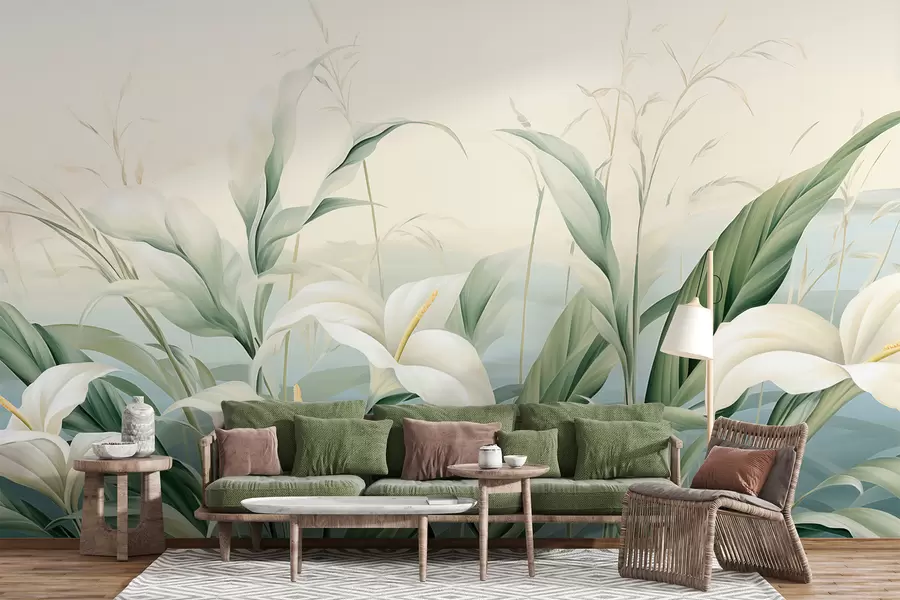 Papier peint Fleurs exotiques w05916