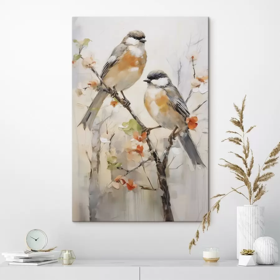 Tableau Oiseaux abstraits, imitation d'un tableau s50840
