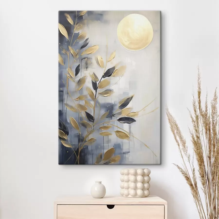 Tableau Branches abstraites avec des feuilles, imitation d'un tableau s50842