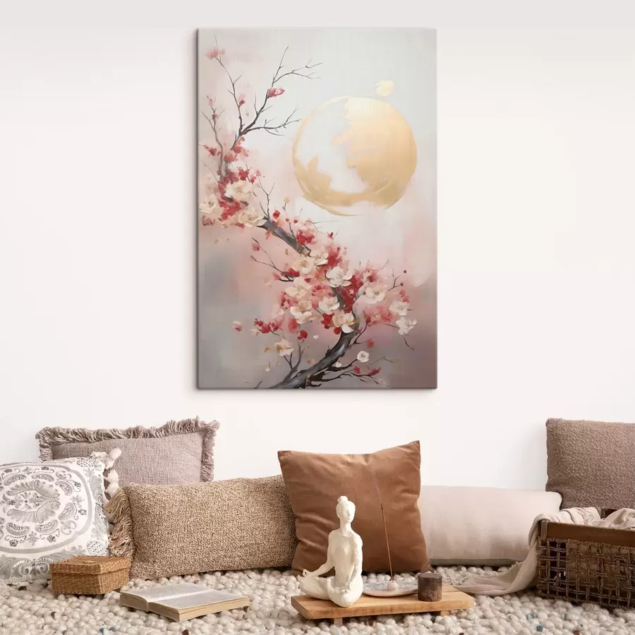 Tableau Fleurs abstraites sur un arbre, peinture d'inspiration abstraite s50844