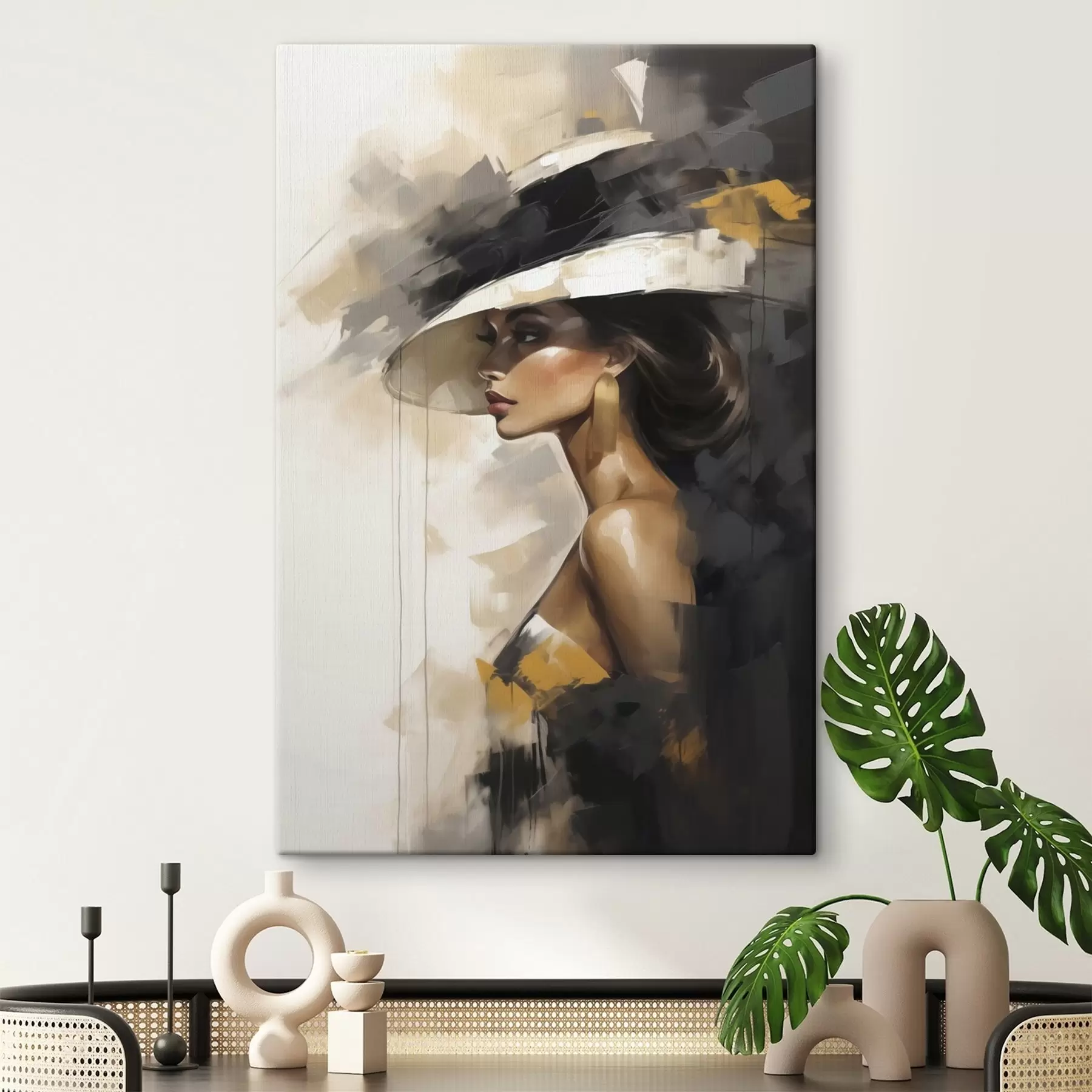 Tableau Sous le large bord du chapeau s50845