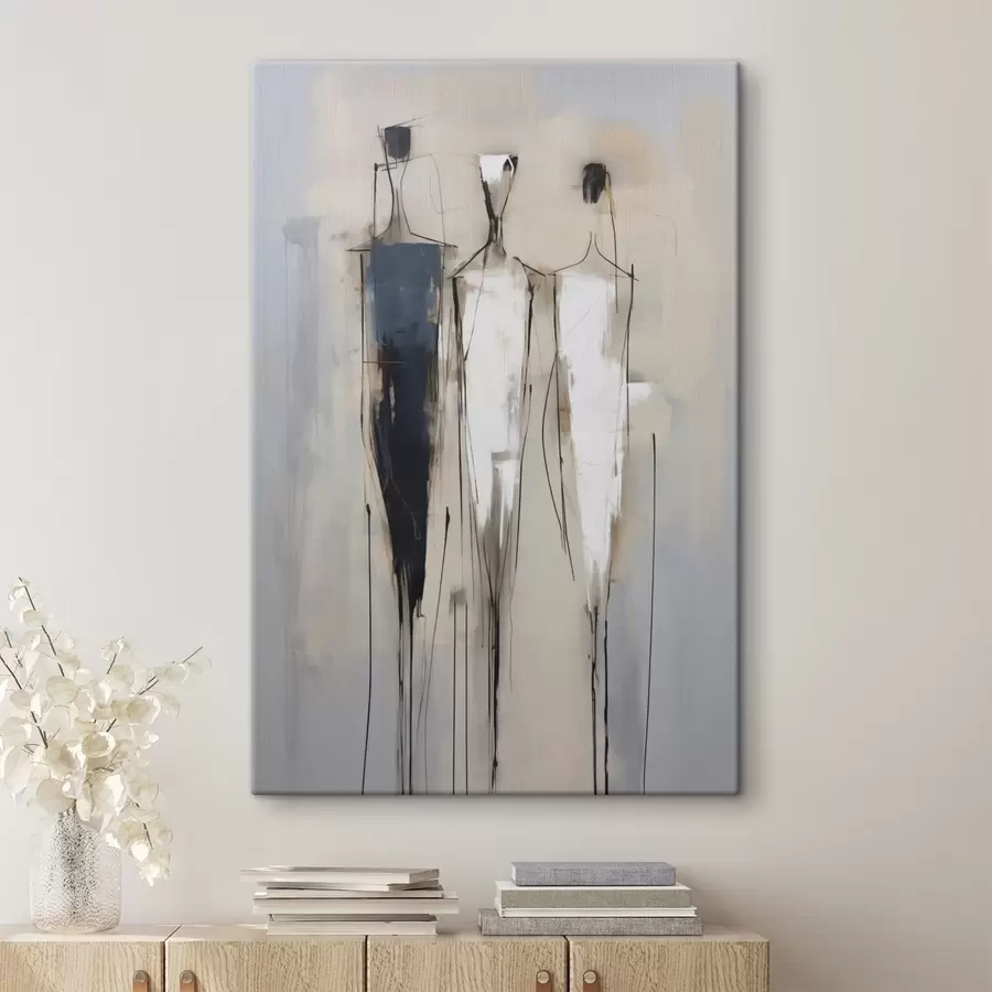 Tableau Silhouettes abstraites, imitation de la peinture s50849