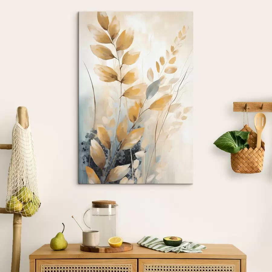 Tableau Branche avec des feuilles, peinture décorative s50851