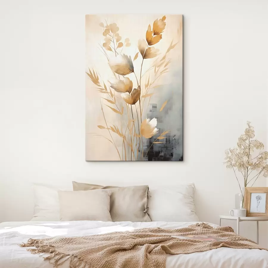 Tableau Branche décorative avec des feuilles, peinture imitation s50852