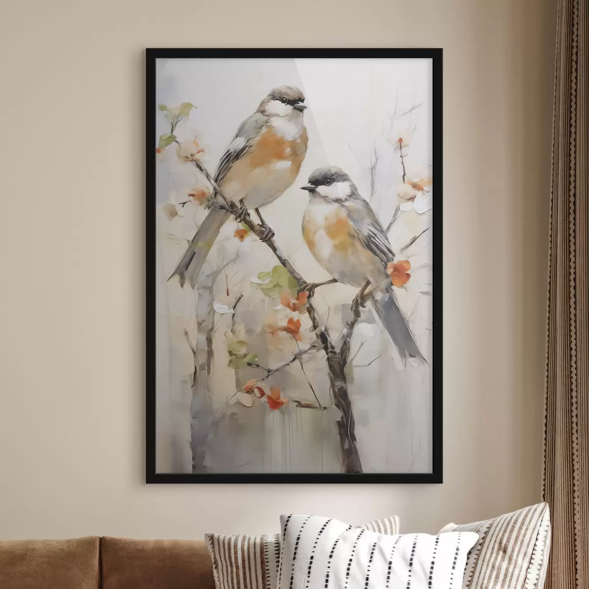 Poster Oiseaux abstraits, imitation d'un tableau f50840