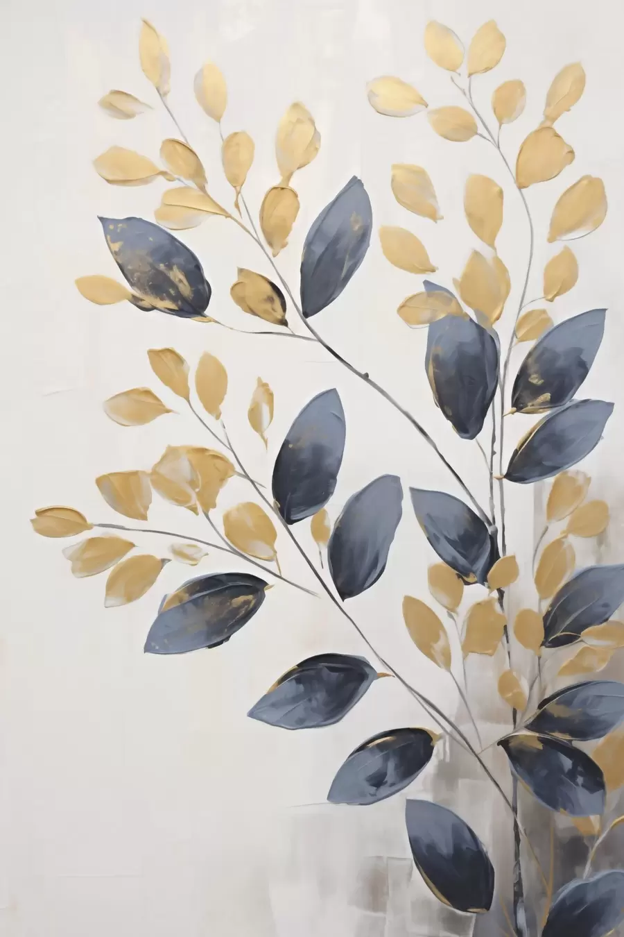 Papier peint Brindilles décoratives, peinture imitant la réalité f50841