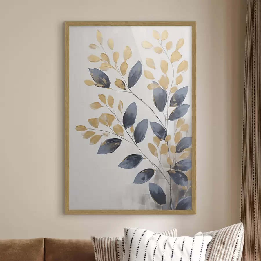 Papier peint Brindilles décoratives, peinture imitant la réalité f50841