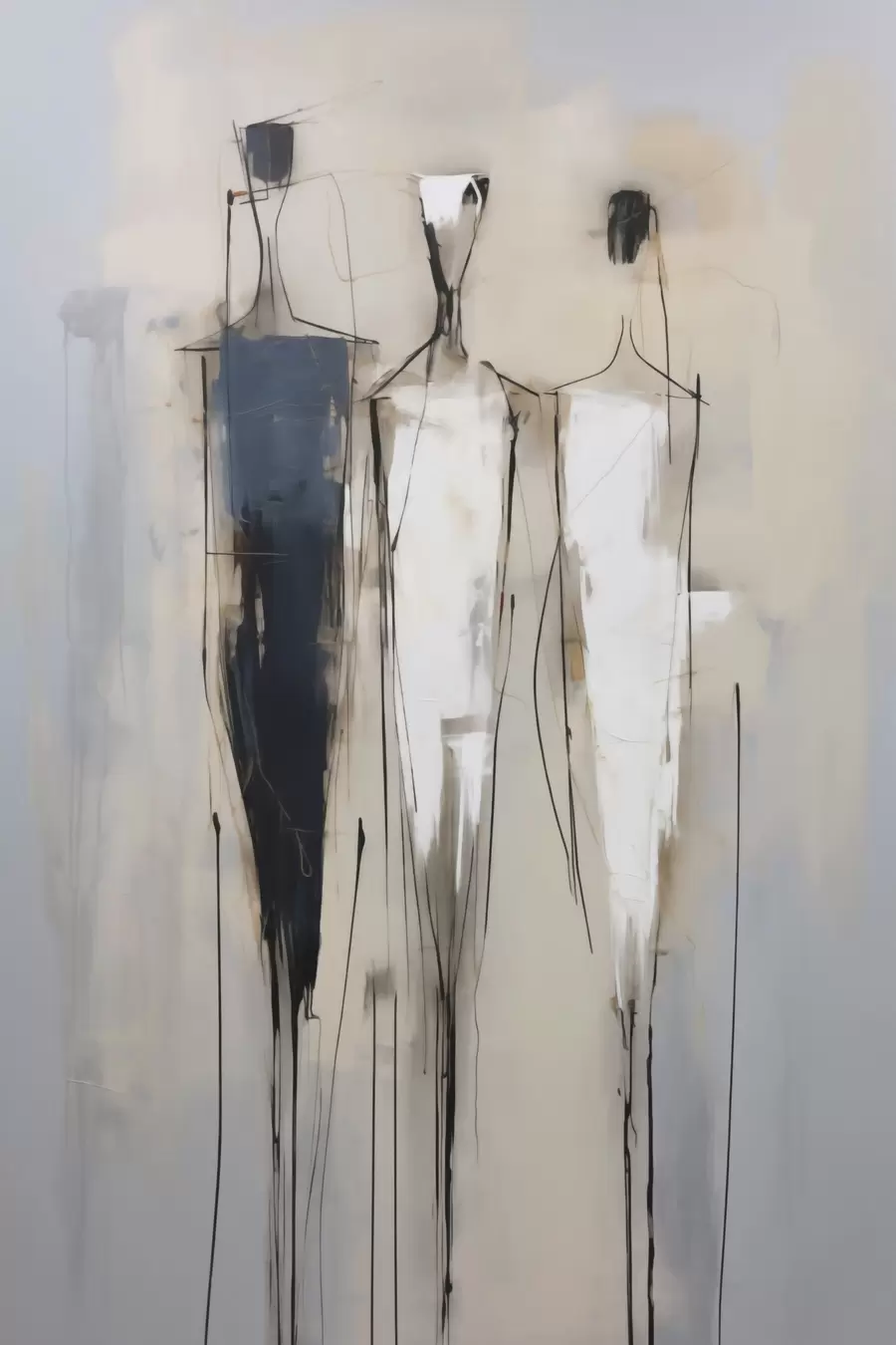 Papier peint Silhouettes abstraites, imitation de la peinture f50849