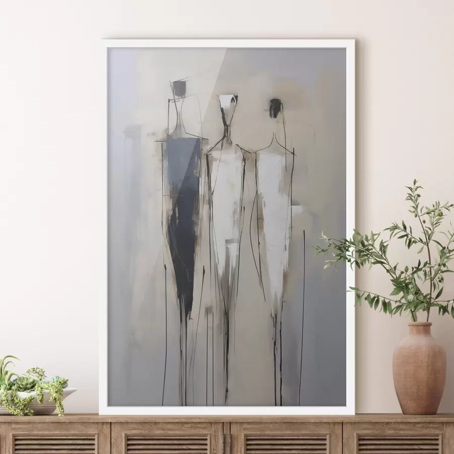 Papier peint Silhouettes abstraites, imitation de la peinture f50849