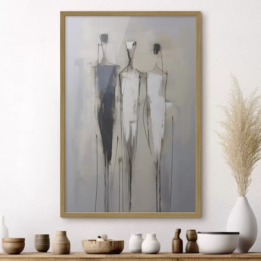 Papier peint Silhouettes abstraites, imitation de la peinture f50849