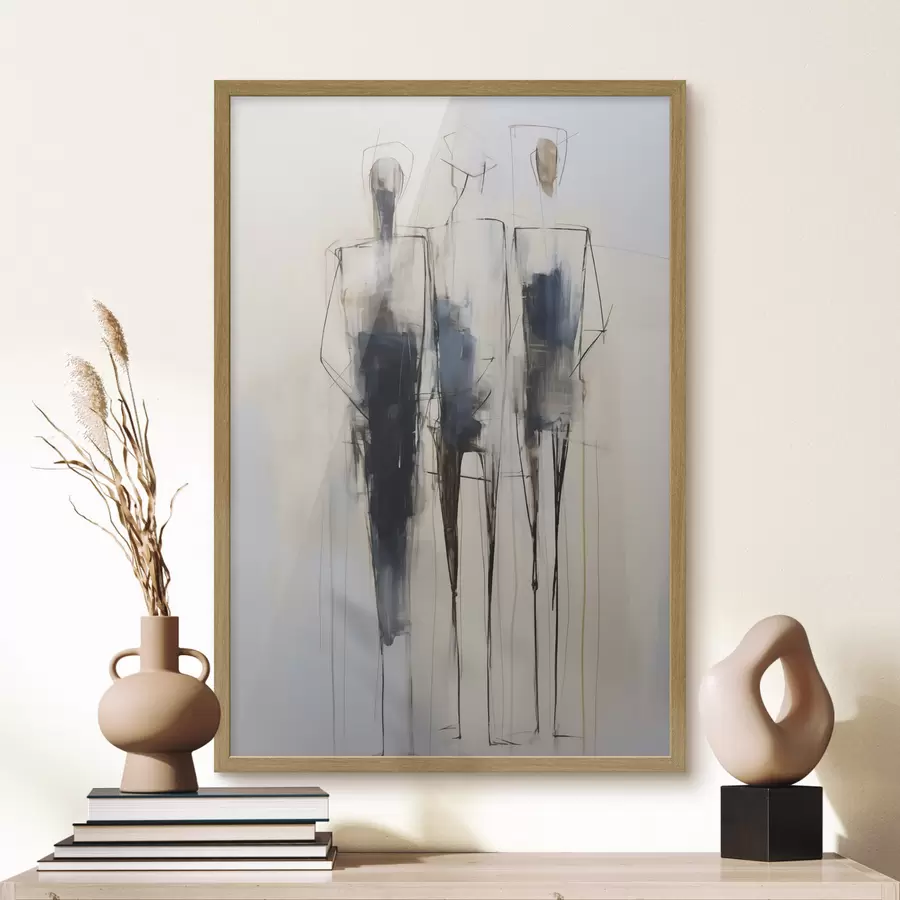 Papier peint Silhouettes abstraites, imitation de la peinture f50850