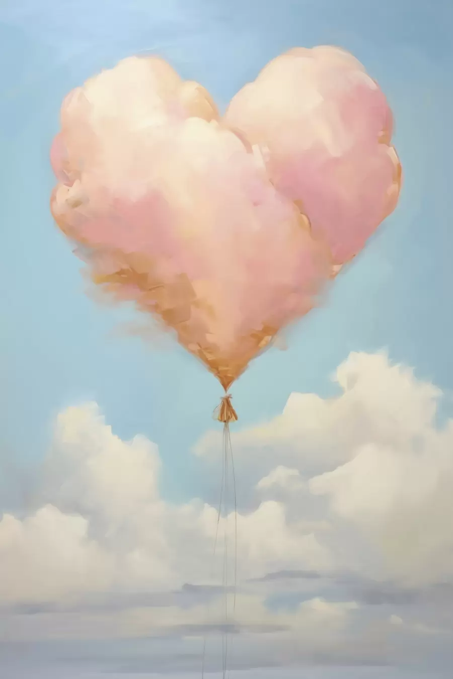 Papier peint Nuage en forme de cœur, style « imitation peinture » f50853