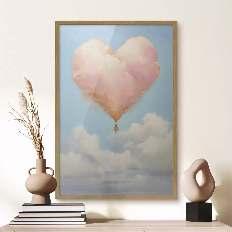 Papier peint Nuage en forme de cœur, style « imitation peinture » f50853