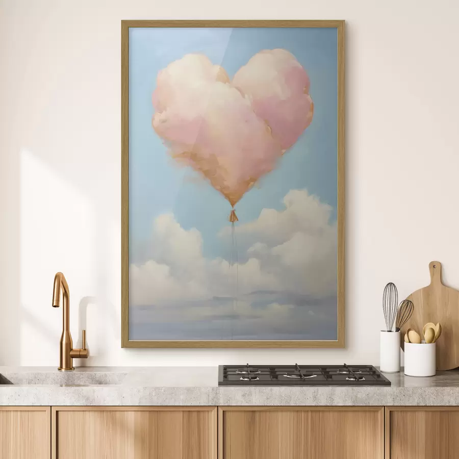Papier peint Nuage en forme de cœur, style « imitation peinture » f50853