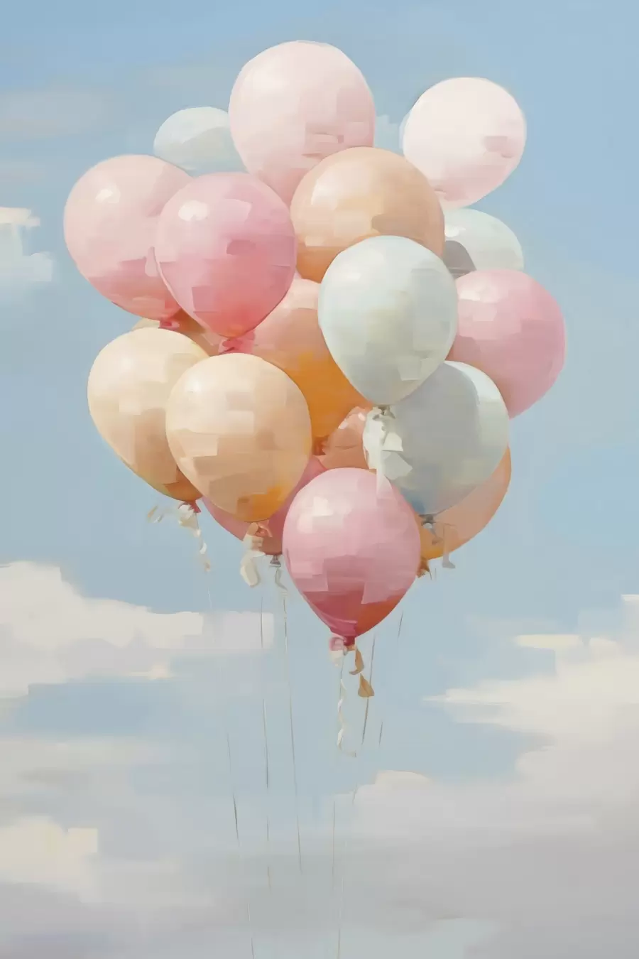 Papier peint Ballons, peinture d'imitation f50854