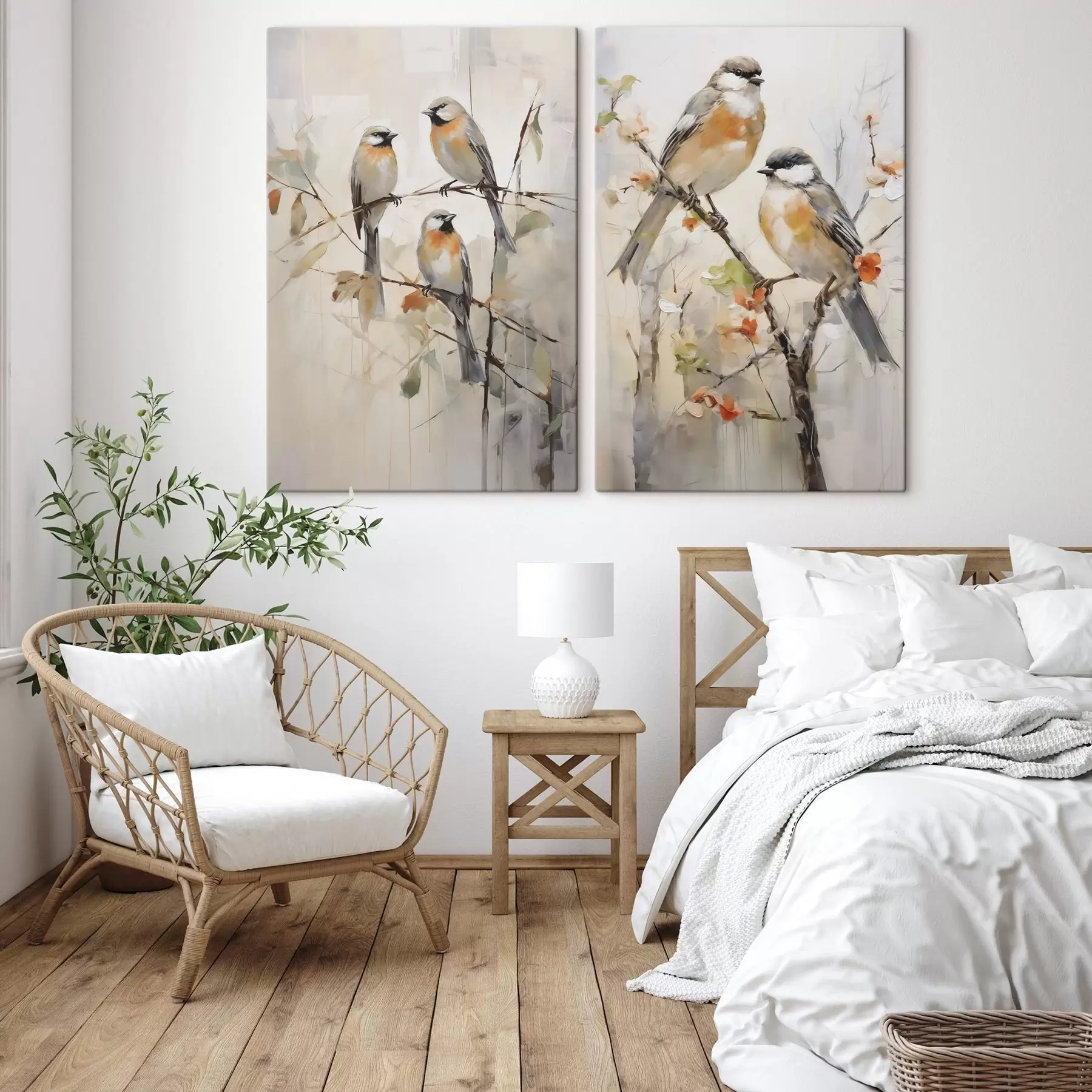 Tableau Oiseaux abstraits, imitation d'un tableau m31023