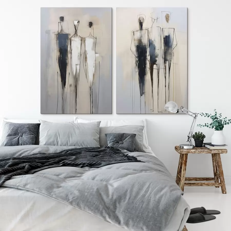 Tableau Silhouettes abstraites, imitation de la peinture m31028
