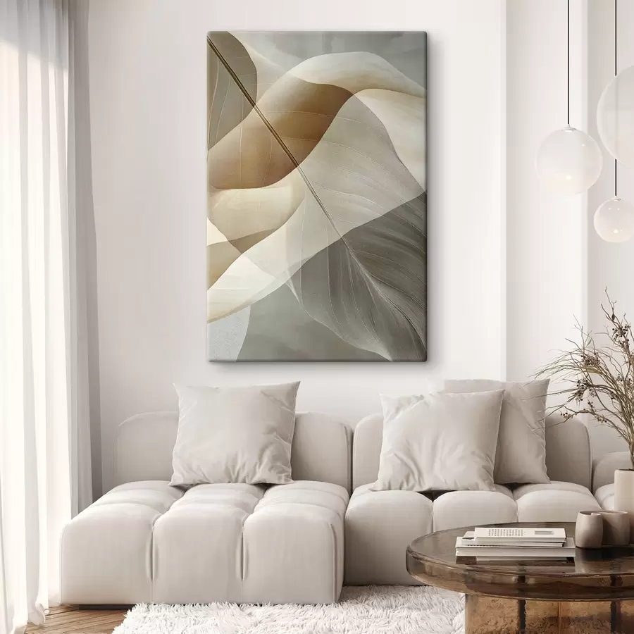 Tableau Abstraction fluide en beige s50740