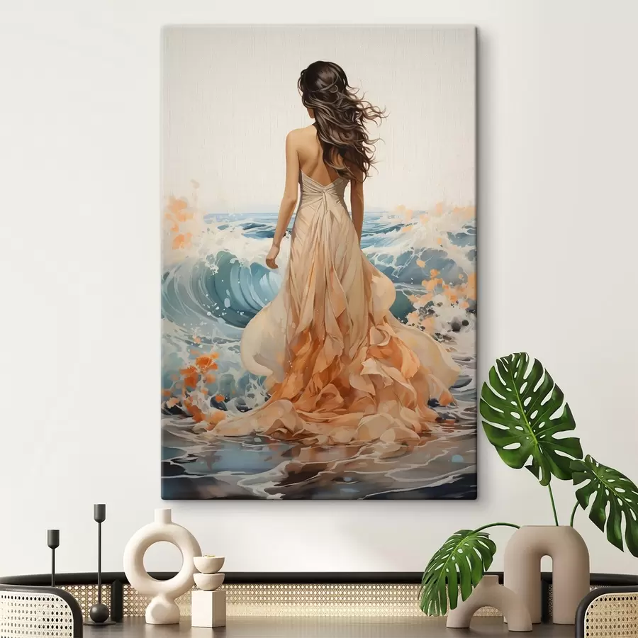 Tableau Promenade du soir au bord de la mer s50748
