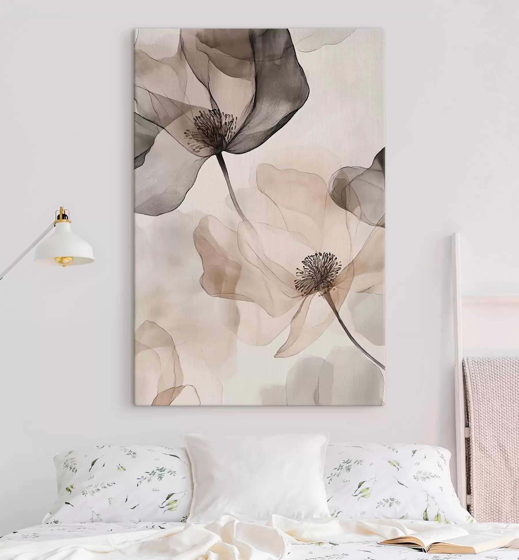 Tableau Pétales fumés en sépia s50750