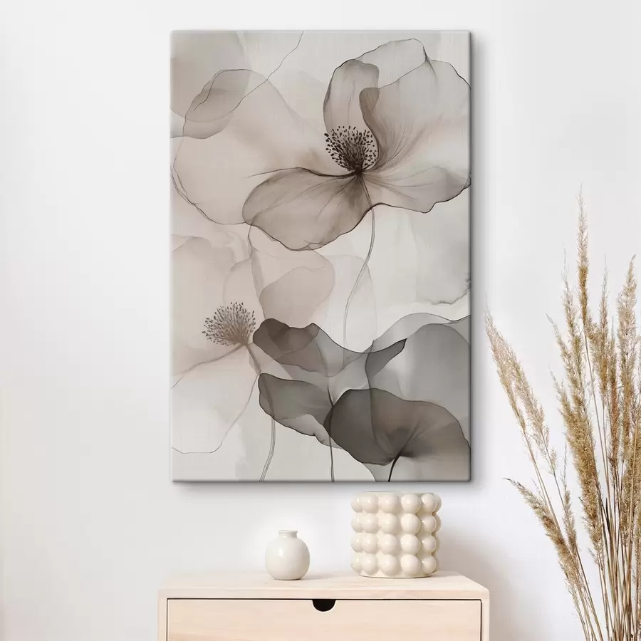 Tableau Motifs floraux en voile s50752