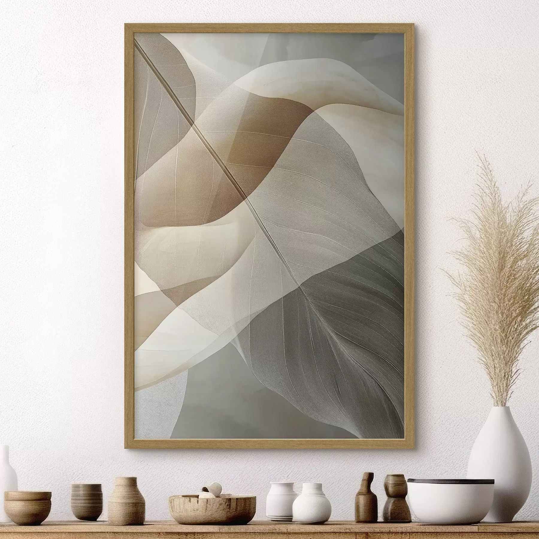 Papier peint Abstraction fluide en beige f50740