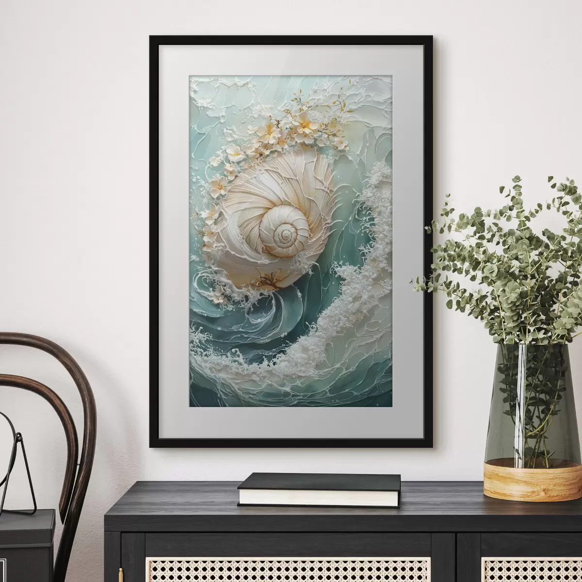 Poster Coquillage nacré « Vague de mer » f50741