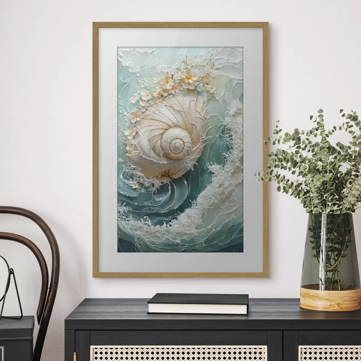 Poster Coquillage nacré « Vague de mer » f50741