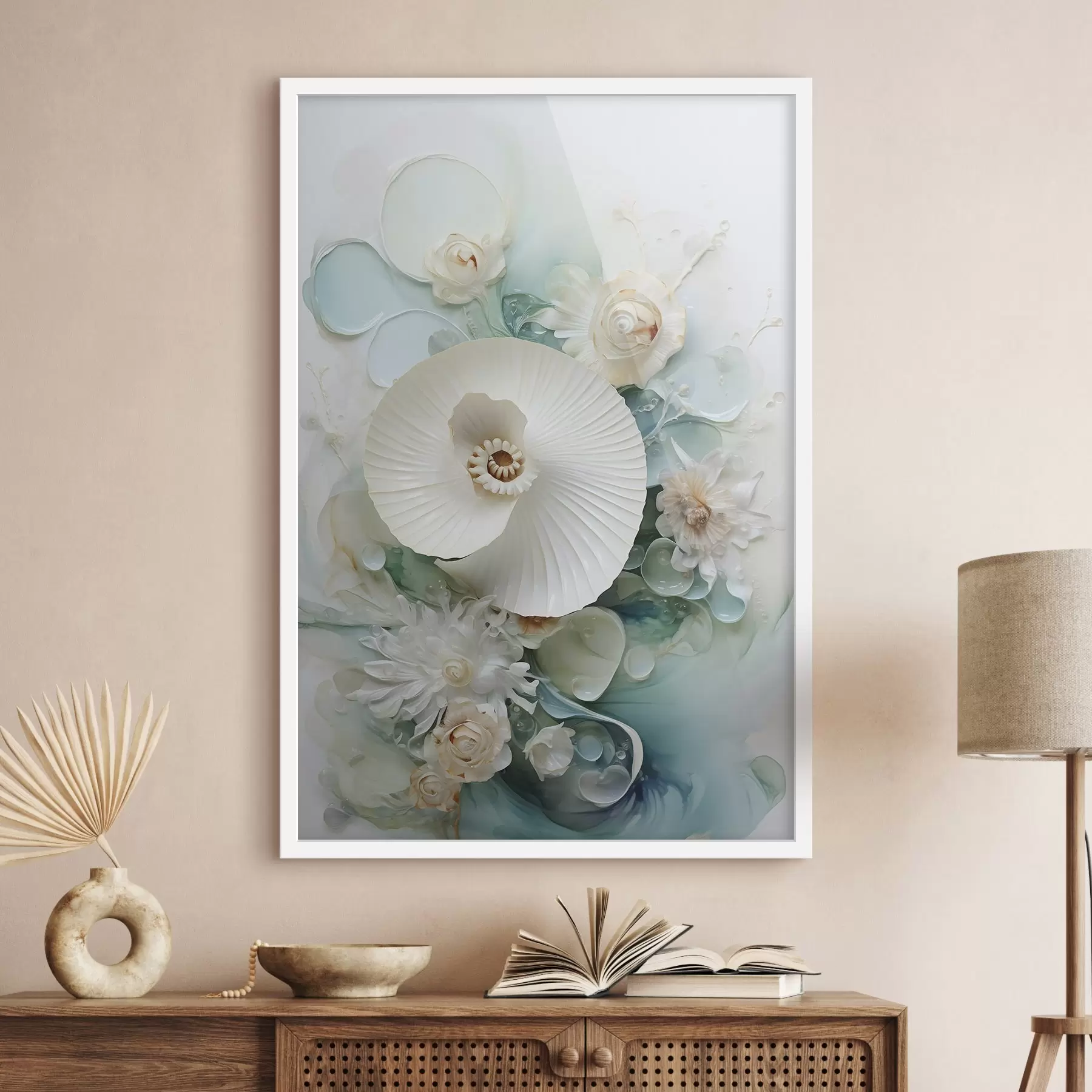 Papier peint Nénuphar blanc dans des eaux émeraude f50742