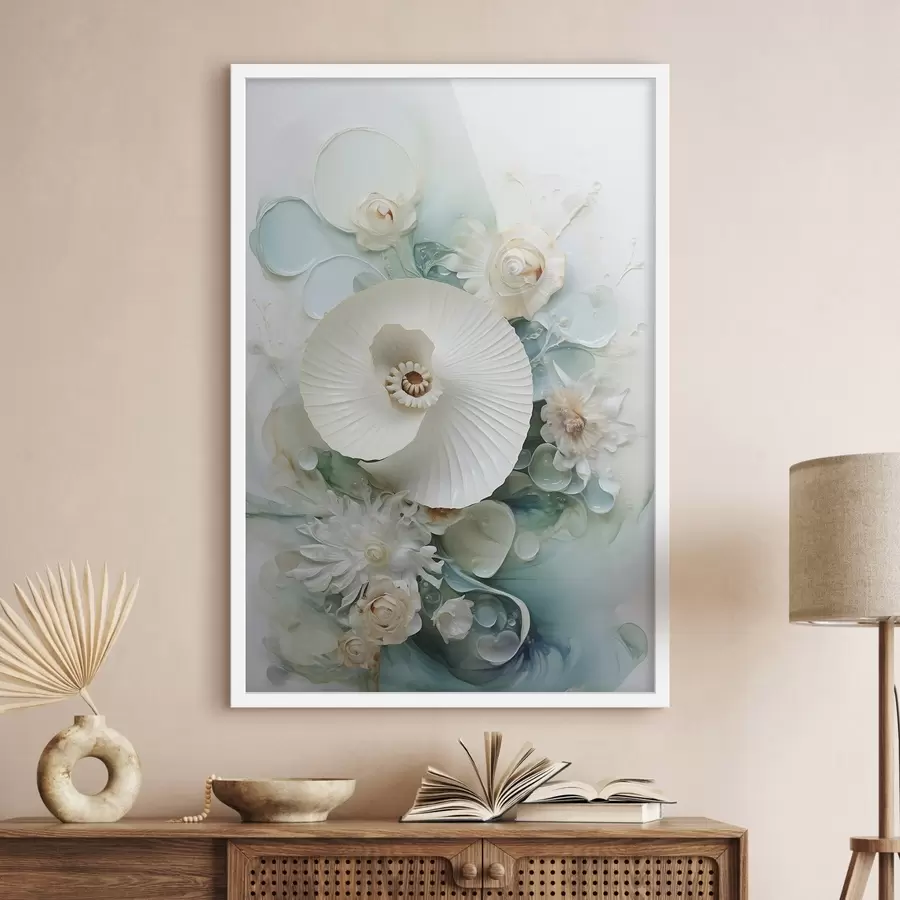 Papier peint Nénuphar blanc dans des eaux émeraude f50742