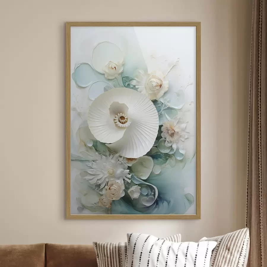 Papier peint Nénuphar blanc dans des eaux émeraude f50742
