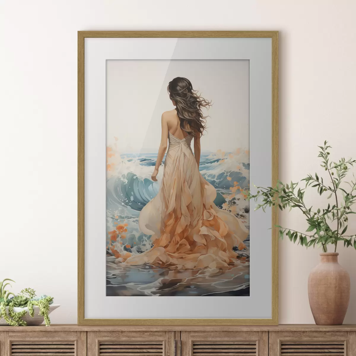 Poster Promenade du soir au bord de la mer f50748