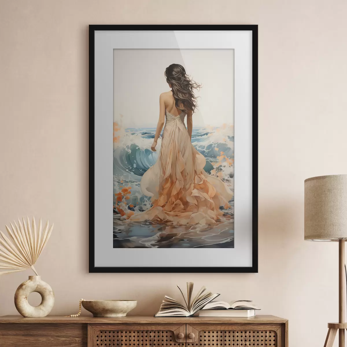 Poster Promenade du soir au bord de la mer f50748