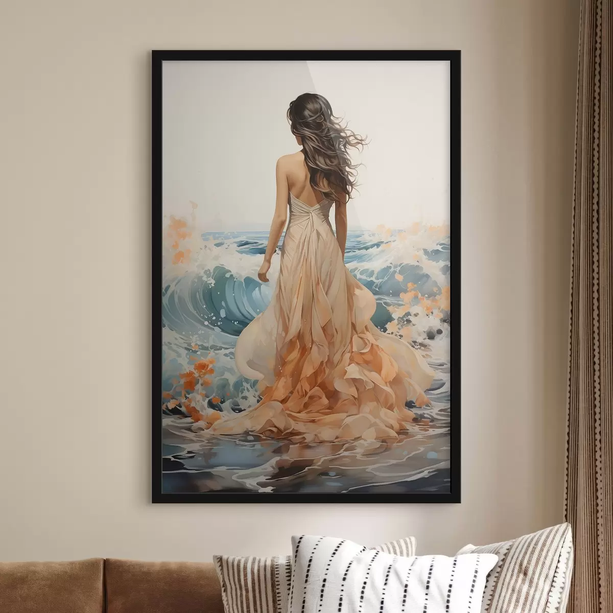 Poster Promenade du soir au bord de la mer f50748