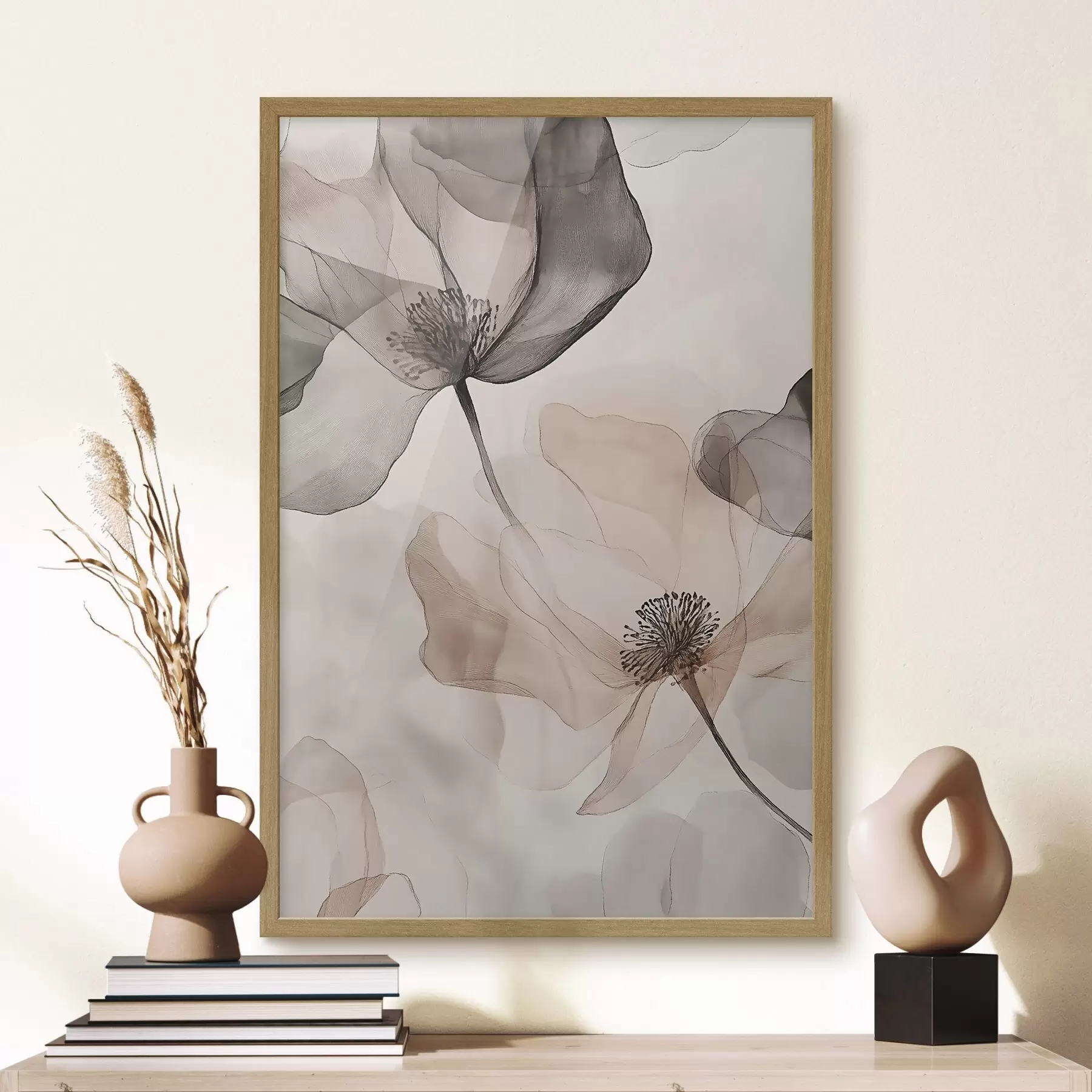 Papier peint Fleurs translucides dans la brume f50750