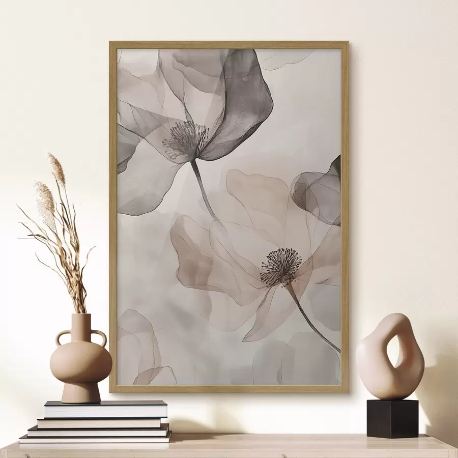 Papier peint Fleurs translucides dans la brume f50750