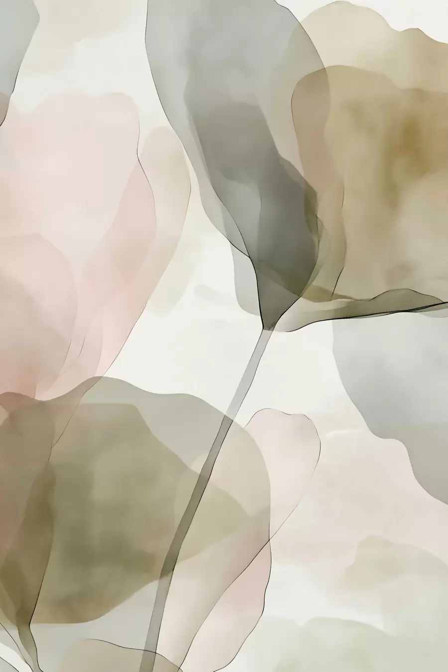 Papier peint Art botanique raffiné aux tons pastel f50751